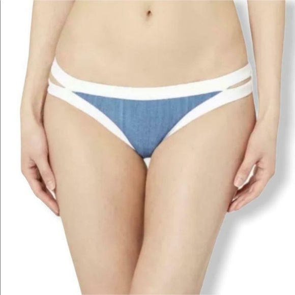 Seafolly Other - Seafolly Australia Block Party Brazilian Swim Bikini Bottoms Chambray Denim Sz.6
